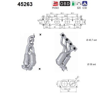 AS Katalysator 45263 AS 45263 Katalysator Ram 1500 Crew Cab Pick-up pris