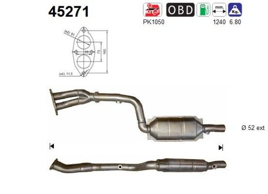 Catalizzatore AS 45271 AS 45271 costo Catalizzatore BMW Z4 2013
