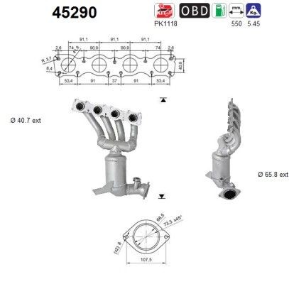 Καταλύτης AS 45290 AS 45290 Καταλύτης BMW Σειρά 1 2006