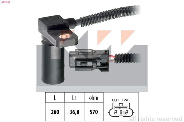 KW Drehzahlsensor, Automatikgetriebe 453 232 453 232 KW HONDA Geschwindigkeitssensor