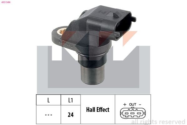 KW Snímač otáčok 453 344 453 344 Snímač impulzov kľukového hriadeľa KW FORD KA