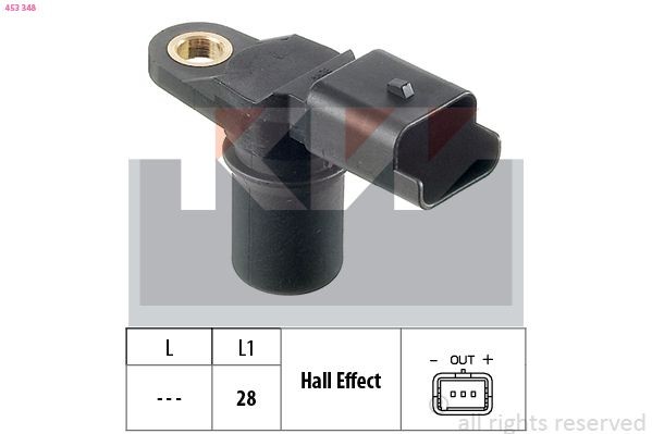 KW Sensor, kamakselposisjon 453 348 Kamsensor KW Suzuki BALENO 453 348