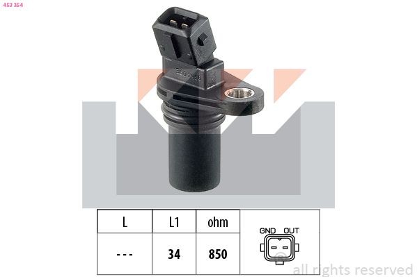 KW Sensor, turtall 453 354 Veivakselsensor KW Toyota AYGO 453 354