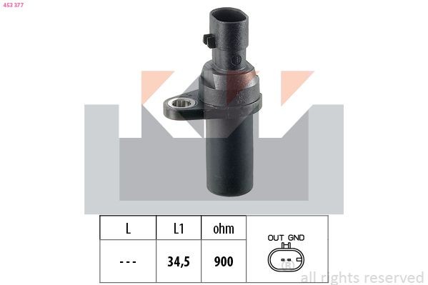 KW Gerador de impulsos, cambota 453 377 Sensor da cambota KW Opel VIVARO 453 377