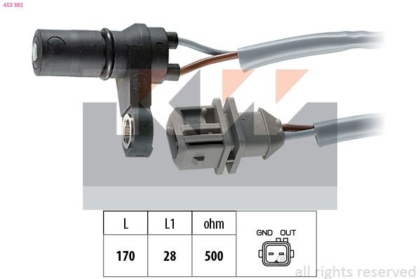 KW Varvtalssensor, automatväxellåda 453 392 453 392 KW varvtalssensor automatväxellåda Opel ASTRA