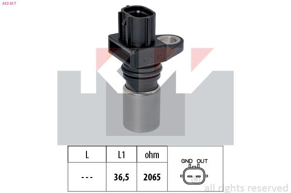 KW Crankshaft sensor 453 417 453 417 KW crankshaft sensor for OPEL INSIGNIA