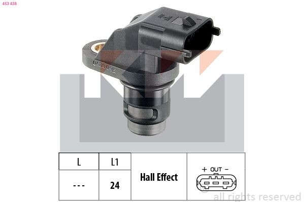 KW Sensor, posição da árvore de cames 453 438 453 438 Sensor posição da árvore de cames KW VW POLO