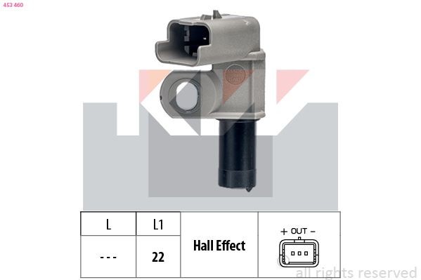 KW Capteur, position d'arbre à cames 453 460 Peugeot 307 Capteur impulsion d'allumage KW 453 460