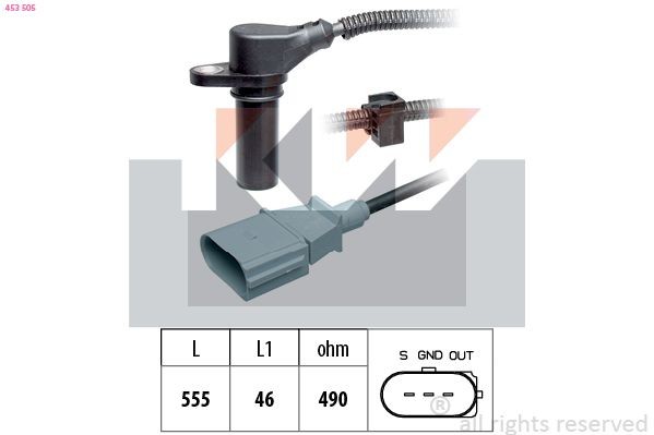 KW Capteur PMH 453 505 Seat IBIZA Capteur d'angle vilebrequin KW 453 505