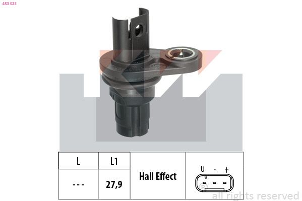 KW Snímač otáčok 453 523 Snímač vačkového hriadeľa KW BMW Rad 7 453 523