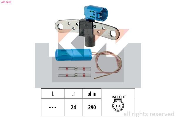 KW Capteur PMH 453 543K Opel CALIBRA A Capteur d'angle vilebrequin KW 453 543K