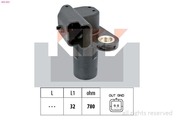 KW Crankshaft sensor 453 553 453 553 KW crankshaft sensor for OPEL INSIGNIA