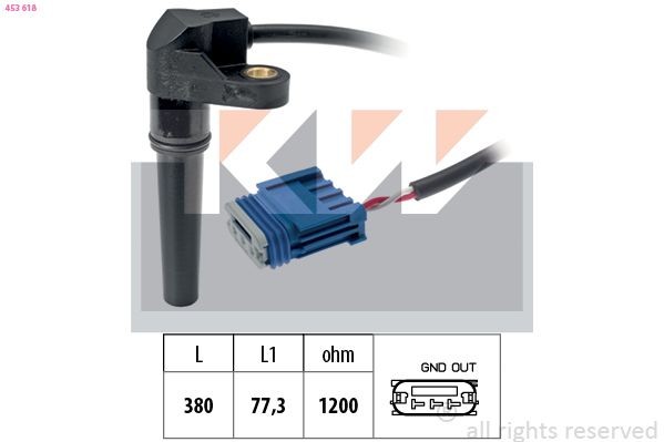 KW Toerentalsensor, automatische aandrijving 453 618 453 618 Toerentalsensor versnellingsbak HYUNDAI H100 KW