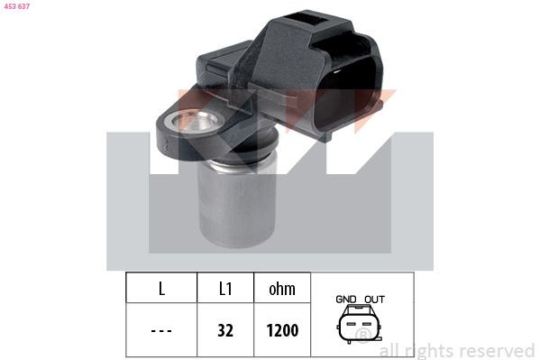 KW Capteur, position d'arbre à cames 453 637 453 637 Capteur aac KW TOYOTA AYGO