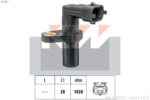 KW Impulsgiver, veivaksel 453 697 453 697 Veivakselsensor KW KIA SOUL
