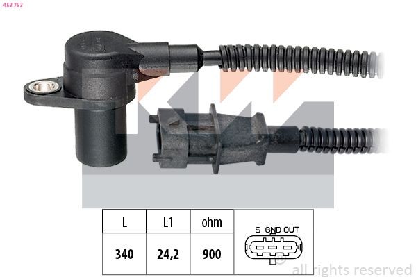 KW Crankshaft sensor 453 753 453 753 KW crankshaft sensor HYUNDAI STARIA