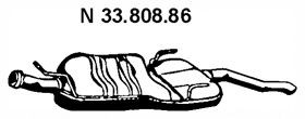 EBERSPÄCHER Πίσω σιλανσιέ 33.808.86 Καζανάκι EBERSPÄCHER SAAB 33.808.86