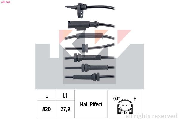 KW ABS-givare 460 140 460 140 KW abs-sensor VW FOX