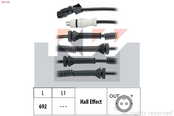 KW Snímač počtu otáčok kolesa 460 149 Čidlo abs VOLVO KW 460 149