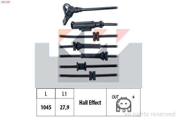 KW Capteur ABS 460 160 KW Capteur de roue JAGUAR 460 160