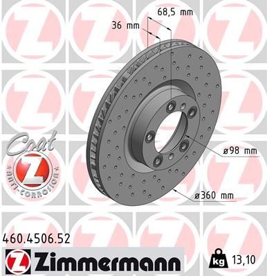 ZIMMERMANN Brake disc 460.4506.52 ZIMMERMANN 460.4506.52 Panamera (972) performance brake discs price