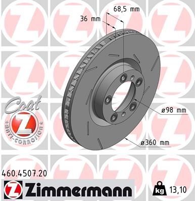 ZIMMERMANN Jarrulevy 460.4507.20 460.4507.20 ZIMMERMANN Sport-jarrulevyt Porsche 718 hinta
