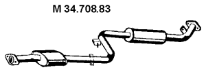 EBERSPÄCHER Silencieux intermédiaire 34.708.83 Pot intermédiaire EBERSPÄCHER SPLASH 34.708.83 pas cher