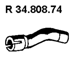 EBERSPÄCHER Udstødningsrør 34.808.74 Rør til udstødning EBERSPÄCHER Volvo AMAZON 34.808.74