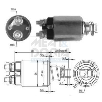 MEAT & DORIA Elettromagnete motorino avviamento 46185 46185 Elettromagnete motorino avviamento MEAT & DORIA VOLVO 480 E costo
