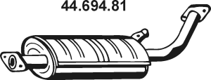 EBERSPÄCHER Stredný tlmič výfuku 44.694.81 Stredný tlmič výfuku EBERSPÄCHER Nissan 200 SX 44.694.81