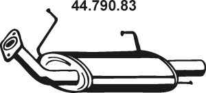EBERSPÄCHER Bakre ljuddämpare 44.790.83 44.790.83 EBERSPÄCHER bakre ljuddämpare Nissan PRIMASTAR