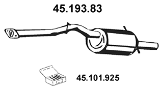 EBERSPÄCHER Πίσω σιλανσιέ 45.193.83 45.193.83 Τελικό εξάτμισης SUBARU OUTBACK EBERSPÄCHER