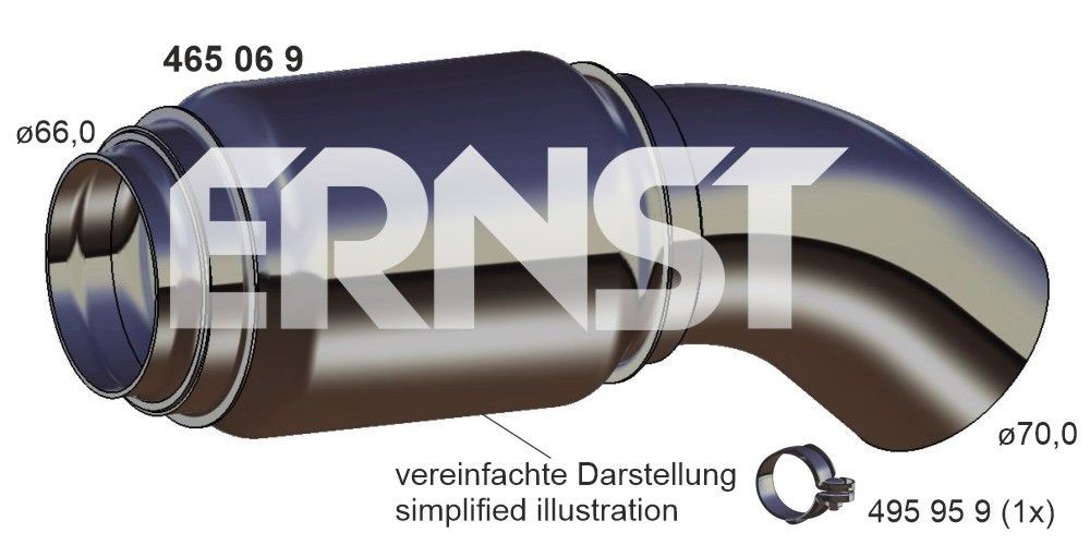 Gofrēta caurule, Izplūdes gāzu sistēma ERNST 465069 ERNST 465069: Gofrēta caurule izplūdes gāzu sistēma BMW X5 2015