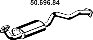 EBERSPÄCHER Bakre ljuddämpare 50.696.84 50.696.84 EBERSPÄCHER japsdämpare MITSUBISHI L300 / DELICA