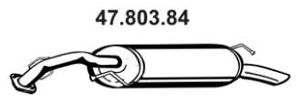 EBERSPÄCHER Rear silencer 47.803.84 Toyota PASEO EBERSPÄCHER exhaust silencer 4780384