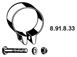 EBERSPÄCHER Collier d'échappement 8.91.8.33 Citroën SAXO Collier de serrage échappement EBERSPÄCHER 8.91.8.33