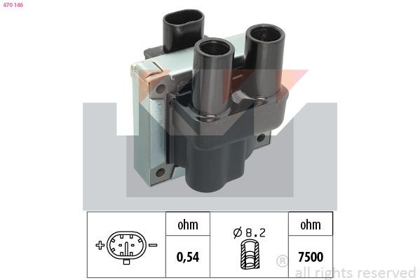 KW Aizdedzes spole 470 146 Aizdedzes spole KW Fiat COUPE 470 146