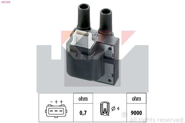 KW Aizdedzes spole 470 378 Aizdedzes spole KW TWINGO 470 378 lēti