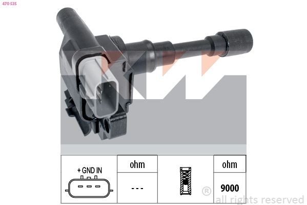 KW Bobina de ignição 470 535 Bobina de ignição KW Skoda OCTAVIA 470 535