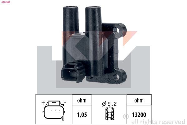 KW Zapaľovacia cievka 470 582 470 582 Zapaľovacia cievka KW RENAULT TWINGO