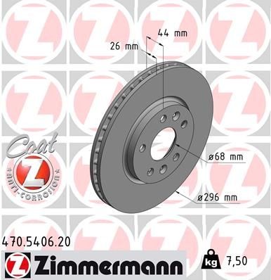 ZIMMERMANN Jarrulevy 470.5406.20 ZIMMERMANN 470.5406.20 Jarrulevy NISSAN Townstar MPV (XFK) Electric 122 hv 2023