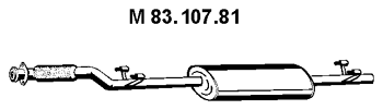 EBERSPÄCHER Midtre lydpotte 83.107.81 83.107.81 Mellomlyddemper MERCEDES-BENZ T2 EBERSPÄCHER
