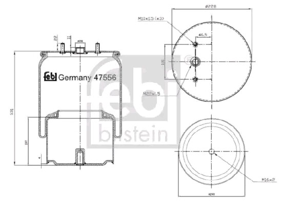 FEBI BILSTEIN Veerbalg, luchtvering 47556 FEBI BILSTEIN Veerbalg, luchtvering ISUZU 47556