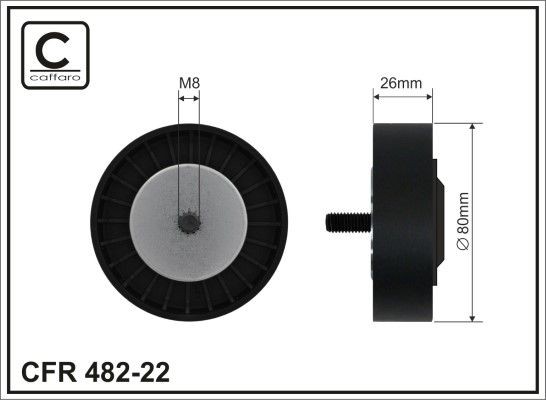 CAFFARO Vratná / vodiaca kladka rebrovaného klinového remeňa 482-22 482-22 Vodiaca kladka CAFFARO BMW Rad 4