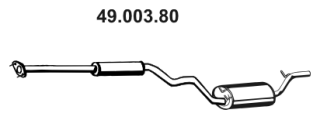 EBERSPÄCHER Midtre lydpotte 49.003.80 EBERSPÄCHER 49.003.80 Mellomlyddemper Mazda 3 Sedan pris