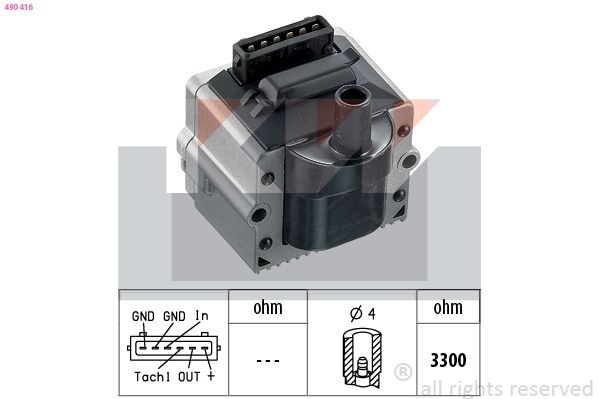 KW Süütepooli ühik 490 416 Süütepool KW Citroën C15 490 416