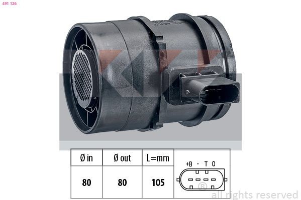 KW Medidor de massa de ar 491 126 KW Medidor de caudal de ar 491 126 avaliação