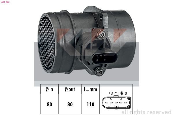 KW Mass air flow sensor 491 222 491 222 KW mass air flow sensor (maf) for AUDI Q3