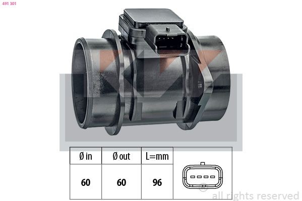 KW Gaisa masas mērītājs 491 301 Gaisa masas mērītājs KW C3 491 301 lēti
