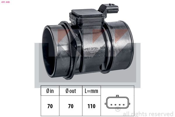 KW Luchtmassameter (LMM) 491 448 LMM CHRYSLER KW 491 448